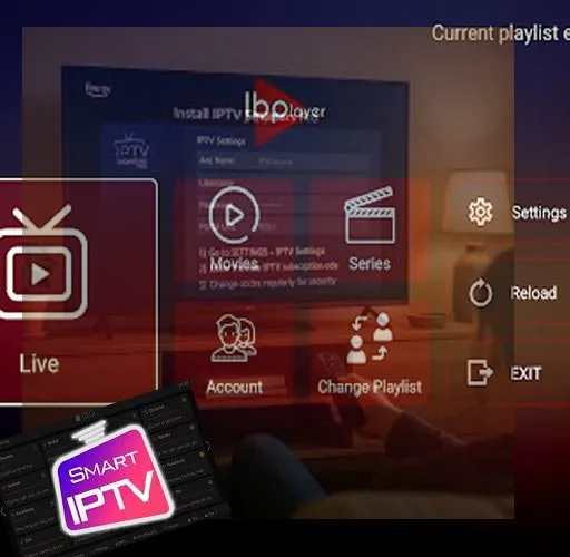 Homme installant IPTV avec l'application IBOPlayer Pro sur téléviseur