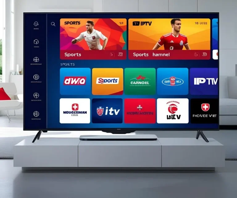 IPTV 2026-Benutzeroberfläche auf Smart-TV in einem Schweizer Wohnzimmer